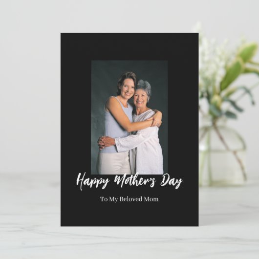 ROE Black & White Simple Mother Day Gruß Karte (Stehend Vorderseite)