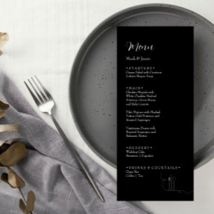 ROE Black & White Simple Wealth Dinner Menü Menükarte