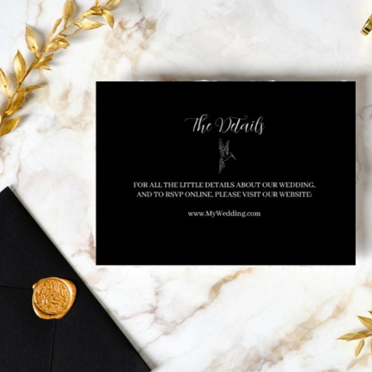 ROE Black & White Simple Wedding Begleitkarte