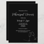 ROE Black & White Simple Wedding Probe Dinner Einladung (Vorne/Hinten)