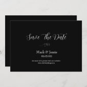 ROE Black & White Simple Wedding Save The Date (Vorne/Hinten)