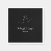 ROE Black & White Simple Wedding Serviette (Vorderseite)