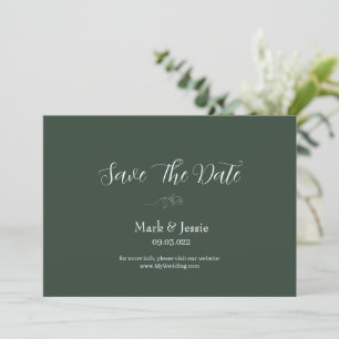 ROE Dämmerungsgrün & Weiße einfache Hochzeit Save The Date
