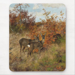 Roe Dee mit Herbst lässt Vintage Tierwelt zurück Mousepad