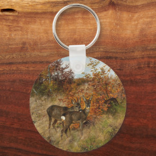 Roe Dee mit Herbst lässt Vintage Tierwelt zurück Schlüsselanhänger