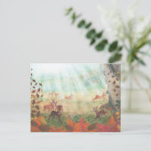 Roe Deer Capreolus capreolus in Forest Sunlight Postkarte (Stehend Vorderseite)