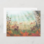 Roe Deer Capreolus capreolus in Forest Sunlight Postkarte (Vorne/Hinten)