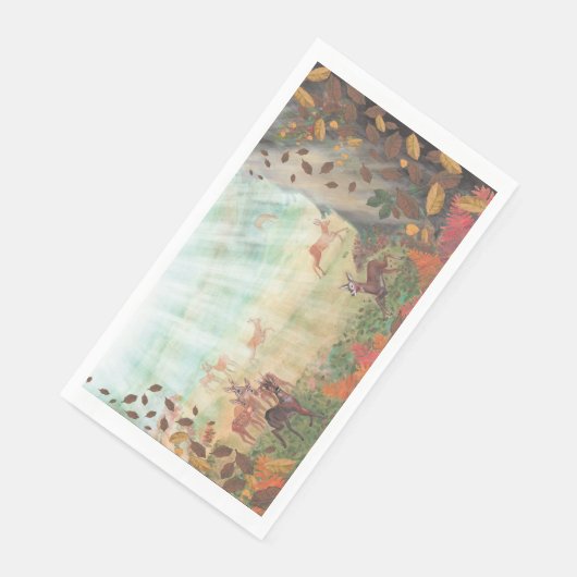 Roe Deer Capreolus capreolus in Forest Sunlight Serviette (Ecke)