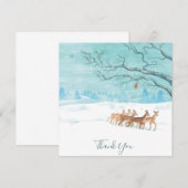 Roe Deer Group im Winter Dankeskarte (Vorne/Hinten)