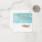 Roe Deer Group im Winter Mitteilungskarte (Vorderseite/Rückseite Beispiel)