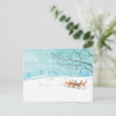 Roe Deer Group im Winter Postkarte (Stehend Vorderseite)
