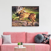 Roe Deer im Wald (von Rosa Bonheur) Leinwanddruck (Insitu (Wohnzimmer))
