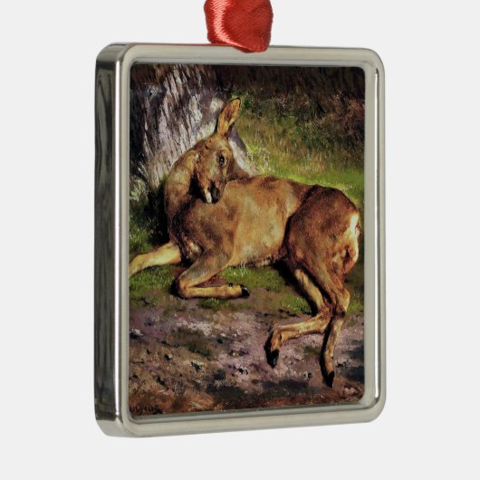 Roe Deer im Wald (von Rosa Bonheur) Ornament Aus Metall (Rechts)