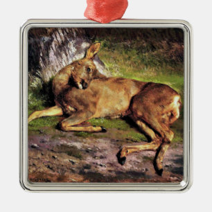 Roe Deer im Wald (von Rosa Bonheur) Ornament Aus Metall