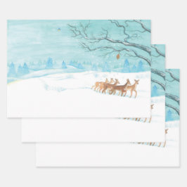 Roe Deer im Winter Geschenkpapier Set