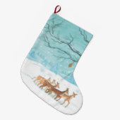 Roe Deer im Winter Großer Weihnachtsstrumpf (Vorderansicht (hängend))