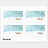 Roe Deer im Winter Rechteckiger Aufkleber (Blatt)