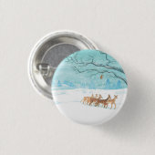 Roe Deer im Winterwald mit Schnee Button (Vorne & Hinten)