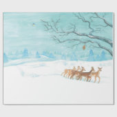 Roe Deer im Winterwald mit Schnee Geschenkpapier (Flach)