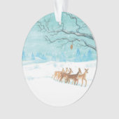 Roe Deer im Winterwald mit Schnee Ornament (Vorderseite)