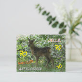 Roe Deer in Forrest Cust. Geburtstagskarte Postkarte (Stehend Vorderseite)