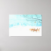 Roe Deer Winterschneelandschaft Leinwanddruck (Vorderseite)