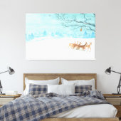 Roe Deer Winterschneelandschaft Leinwanddruck (Insitu (Schlafzimmer))