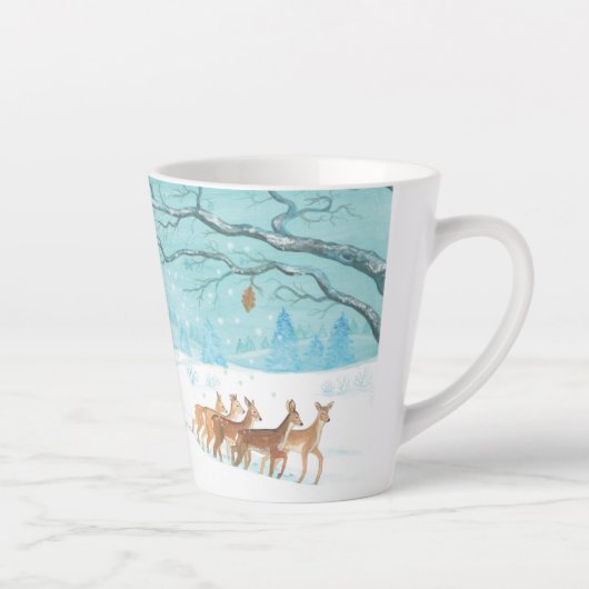 Roe Deer Winterschneewaldlandschaft Milchtasse (Rechts)