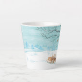 Roe Deer Winterschneewaldlandschaft Milchtasse (Vorderseite)