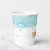 Roe Deer Winterschneewaldlandschaft Pappbecher (Links)