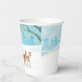 Roe Deer Winterschneewaldlandschaft Pappbecher (Rechts)