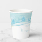 Roe Deer Winterschneewaldlandschaft Pappbecher (Vorderseite)