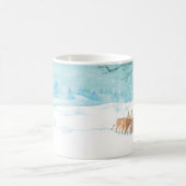 Roe Deer Winterschneewaldlandschaft Verwandlungstasse (Mittel)