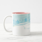 Roe Deer Winterschneewaldlandschaft Zweifarbige Tasse (Links)