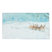 Roe Deers im Winter Kissenbezug (Rückseite-Links)