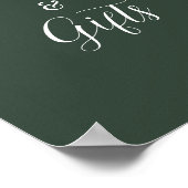ROE Dusky Green & White Cards Zeichen Poster (Ecke)