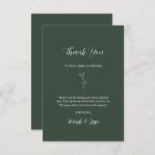 ROE Dusky Green & White Simple Wedding Dankeskarte (Vorne/Hinten)