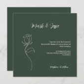 ROE Dusky Green & White Simple Wedding Einladung (Vorne/Hinten)