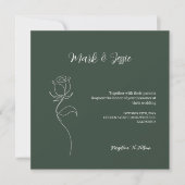 ROE Dusky Green & White Simple Wedding Einladung (Vorderseite)