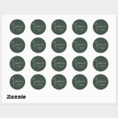 ROE Dusky Green & White Simple Wedding Label Runder Aufkleber (Blatt)