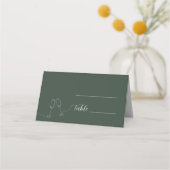 ROE Dusky Green & White Simple Wedding Platzkarte (Vorderseite)