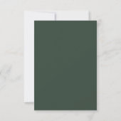 ROE Dusky Green & White Simple Wedding RSVP Karte (Rückseite)