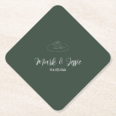 ROE Dusky Green & White Simple Wedding Untersetzer (Vorderseite)