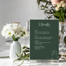 ROE Dusky Green & White Simple Weeding Drinks Unte