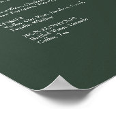 ROE Dusky Green & White Simple Weeding Drinks Unte Poster (Ecke)