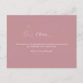 ROE Pink & White Simple Bridesmaid Postkarte (Vorderseite)