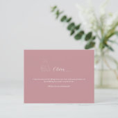 ROE Pink & White Simple Bridesmaid Postkarte (Stehend Vorderseite)