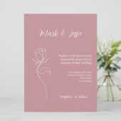 ROE Pink & White Simple Wedding Einladung (Stehend Vorderseite)