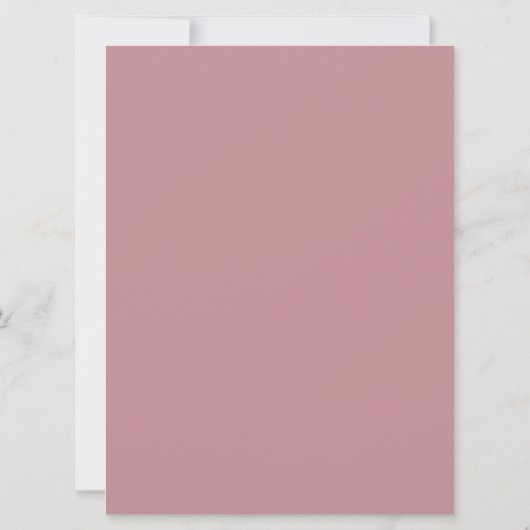 ROE Pink & White Simple Wedding Einladung (Rückseite)