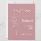 ROE Pink & White Simple Wedding Einladung (Vorderseite)